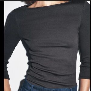 NWT Zara boat neck long sleeve top